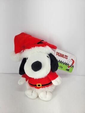 2024 RUZ NEW Peanuts Santa Snoopy Plush Clip